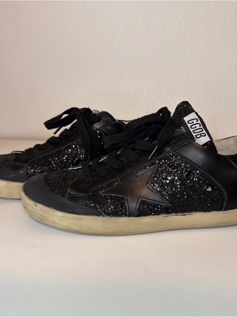 Golden Goose Black Glitter Star Low-Top Sneakers - Picture 2 of 7